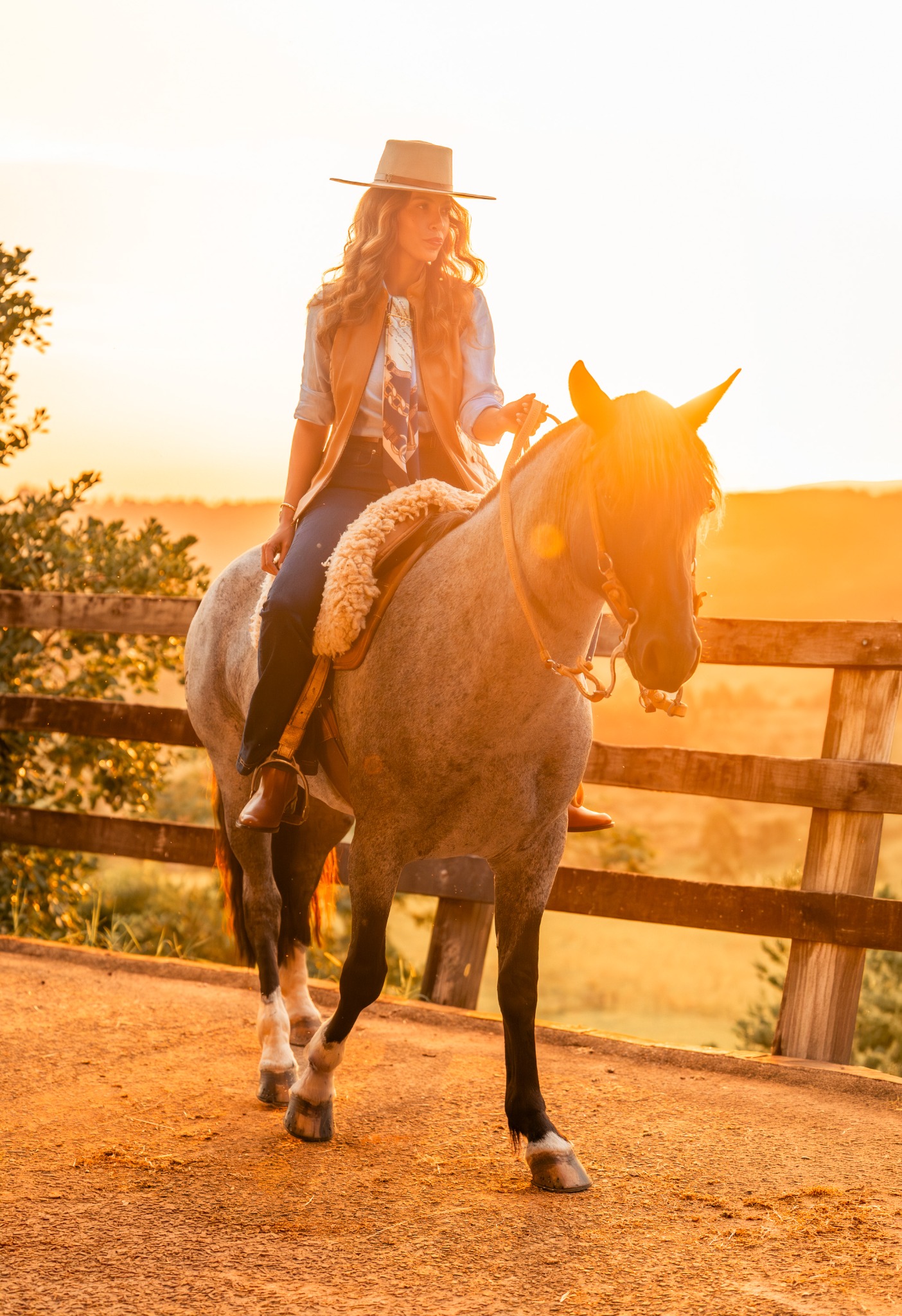 Modelo a cavalo usando peças da coleção Malacara
